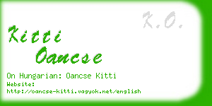 kitti oancse business card